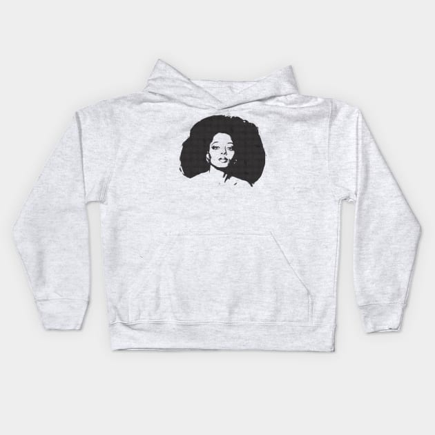 Diana Ross Vintage Kids Hoodie by FiveMinutes